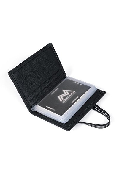 TESBİHCİBABA Mandarin Dark Way Monaco Men's Leather Card Holder