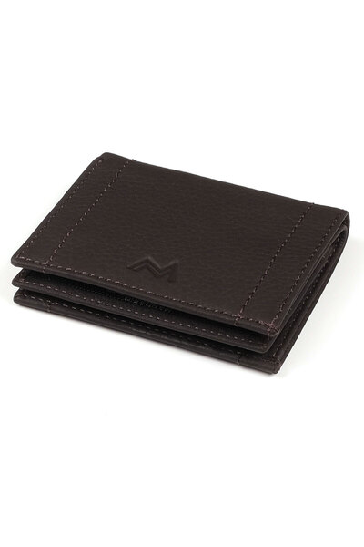 TESBİHCİBABA Mandarin Dubai Cappucino Men's Leather Card Holder Wallet