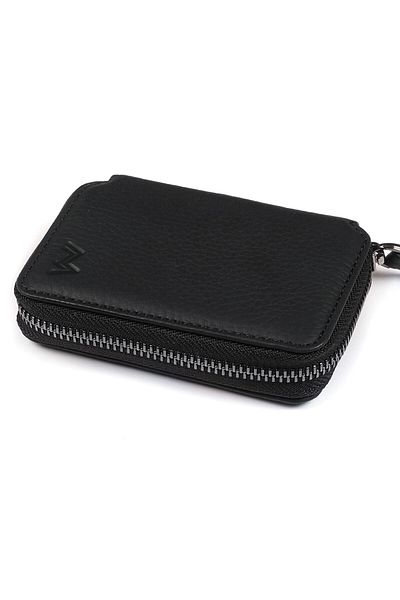 TESBİHCİBABA Mandarin Dark Way Zippered Men's Leather Card Holder-wallet