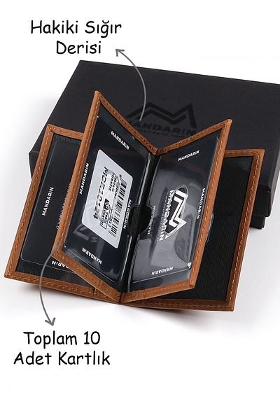 TESBİHCİBABA Mandarin Full Grain Madrid Men's Leather Card Holder-wallet