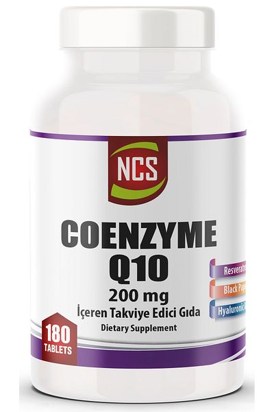 NCS Coenzyme Q-10 200 Mg Resveratrol Hyaluronic Acid Carabiner 180 Tablets