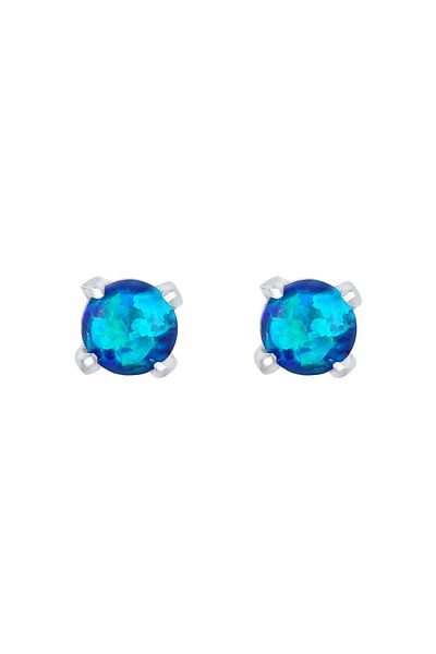 ELLI Ohrringe Stecker Opal Rund Synthetisch 925 Silber