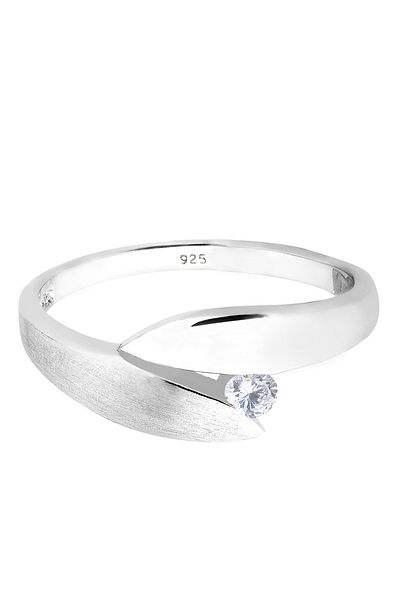 ELLI Stříbrný prsten se zirkony 925 - Solitaire Wickelring