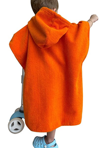 Remsa Mayo Children's Sea Pool Hooded Poncho Beach Towel 717 Orange