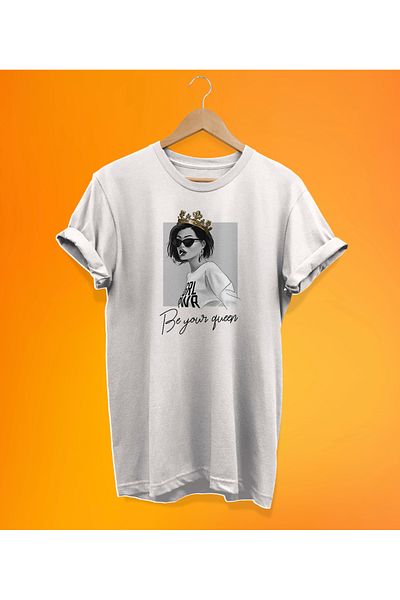 remonz Μπλουζάκι Be Your Queen με στάμπα λευκό, 100% βαμβακερό Basic (κανονικό μέγεθος)