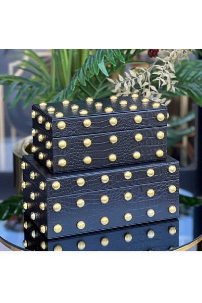 Aksesuar 2-Piece Leather Decorative Box