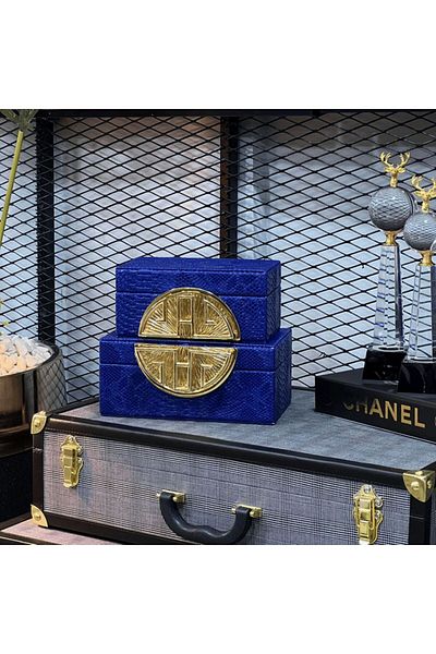 Aksesuar 2-Piece leather box decorative