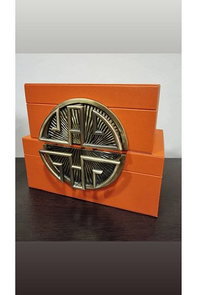 Aksesuar 2-Piece leather box decorative