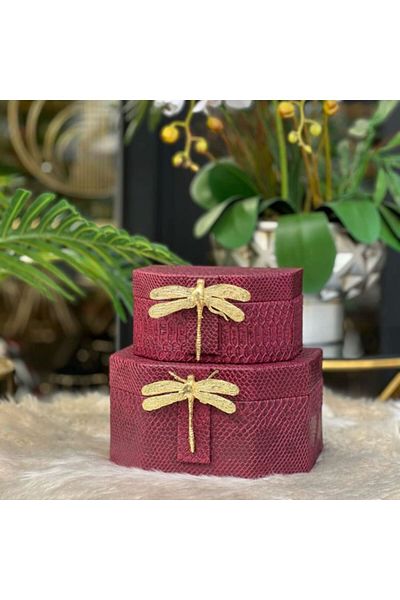 Aksesuar 2-Piece leather box decorative object