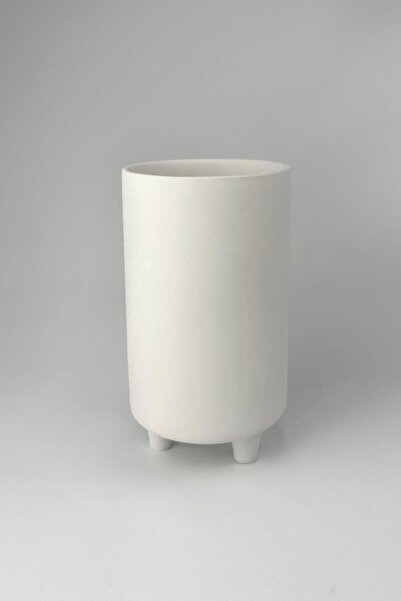 Ref-San Silindir Saksı | Seramik Bisküvi (TEKLİ) - Küçük (HAM ÜRÜN)