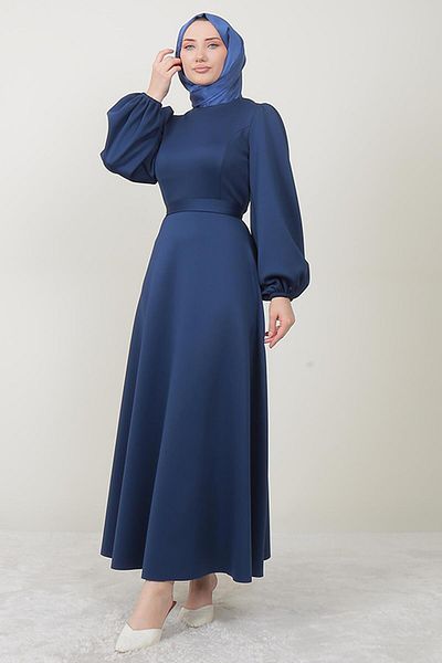 Giza Giyim Ronay Hijab Dress Navy Blue