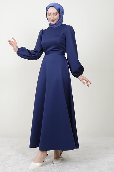 Giza Giyim Ronay Hijab Dress Navy Blue
