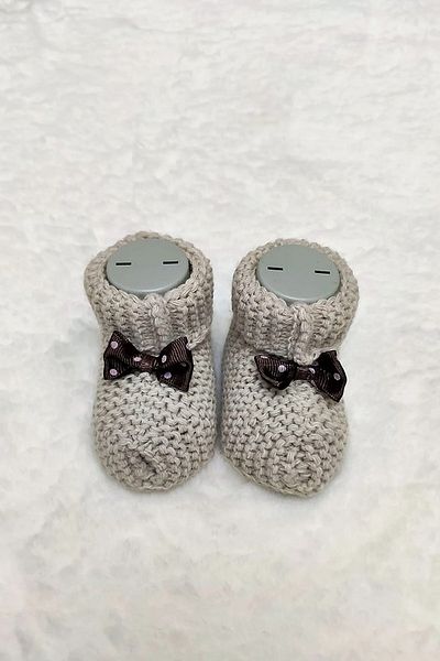 Çt Çeyizci Tekstil Baby Booties, Bow Baby Booties, Knitwear Knitted Baby Booties