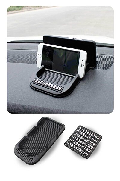 goodpag Araç İçi Kaydırmaz Ped 3D Numaratör Telefon Tutuculu Torpido Kaydırmaz
