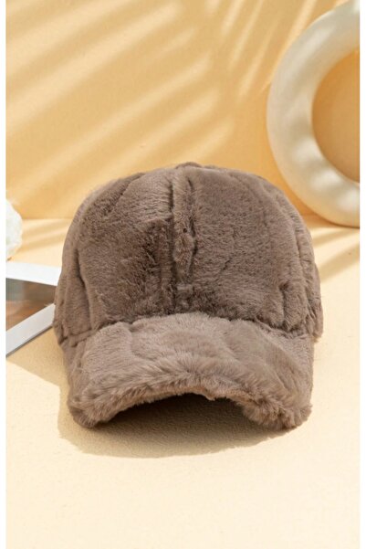 GYES Тъмнокафява мека кожена дамска плюшена шапка за зимата
