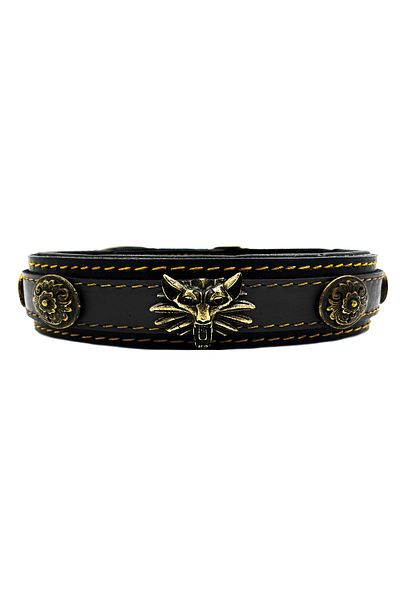 Tasma Market Wolf Head Special Design Leather Dog Collar