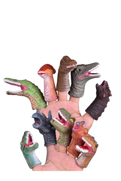 SIFIR312 Dinosaur Figured Hand Puppet - Joke Toy - Pack of 10 - 10 Different Characters