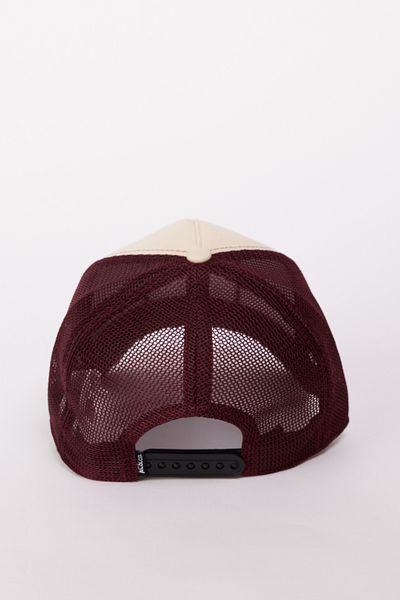 AC&Co / Altınyıldız Classics Men's Green-Claret Red 100% Cotton Color Block Hat with Changeable Stickers