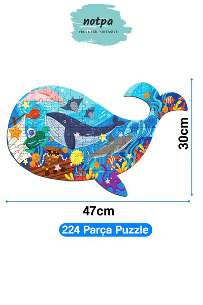 kutuTR Notpa Animals Series Whale Puzzle - Puzzle for Ages 5 and Adults 30X47Cm