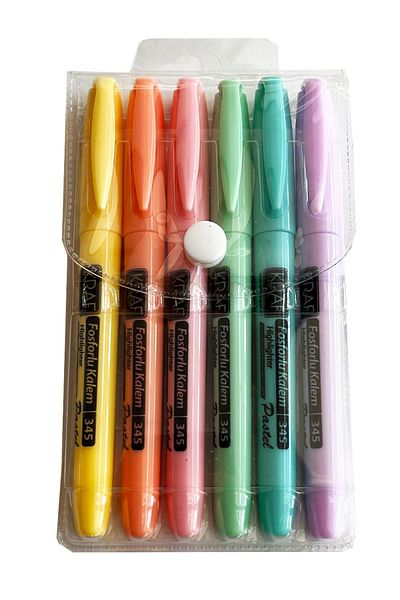 Modellino 6-Piece Kraf Pastel Pen Type Highlighter