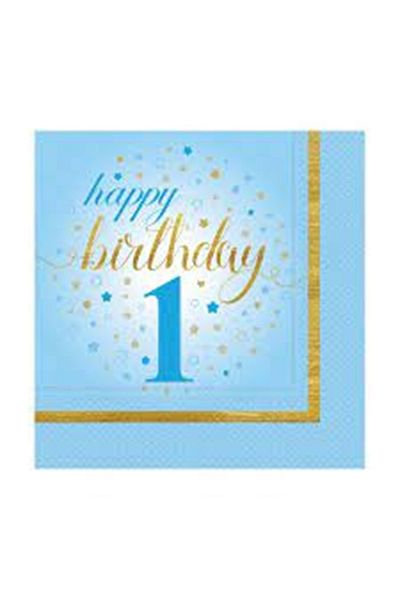 Kikajoy Χαρτοπετσέτα γενεθλίων 1 έτους Happy Birthday Starry