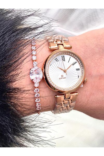 Reward Small Case Waterproof Steel Cord Women's Wristwatch - Bracelet