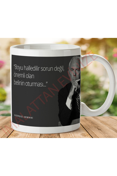 ART HEDİYE 1-184 GIORGIO ARMANI HUMORY WORDS Two Sided Printed Mug