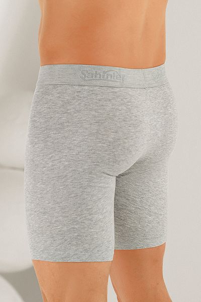 Şahinler Lycra Men's Gray Long Boxer Me114