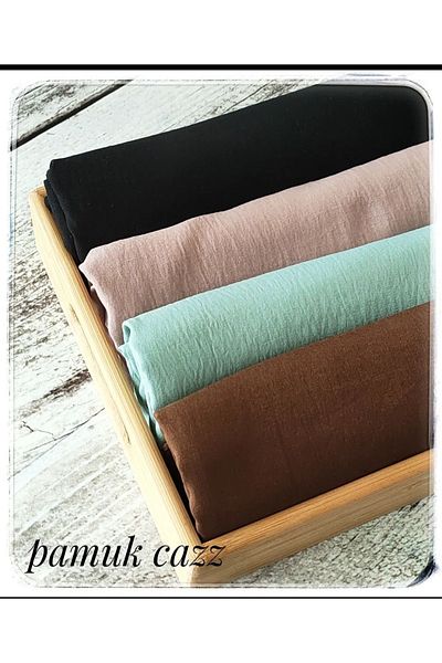 feronis Hijab Γυναικείο Βαμβακερό Σετ Μοντέλο Cazz Shawl 4 τεμαχίων ?Μαύρο _ Σκούρο Μπεζ _Πράσινο Νερό _Σοκολατένιο Καφέ