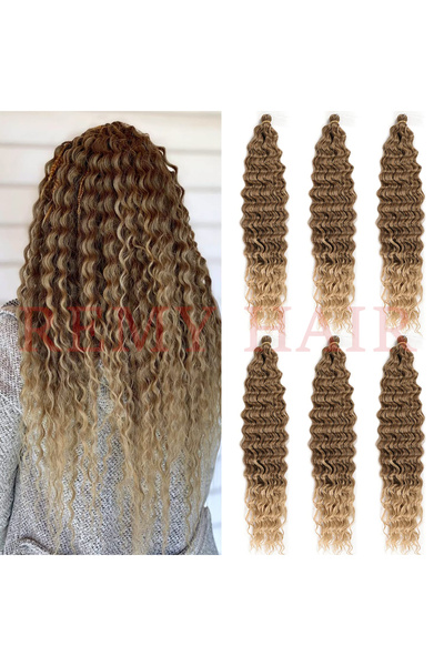 Afro Örgüsü Saç - Kumral Platin Ombreli 100gr.