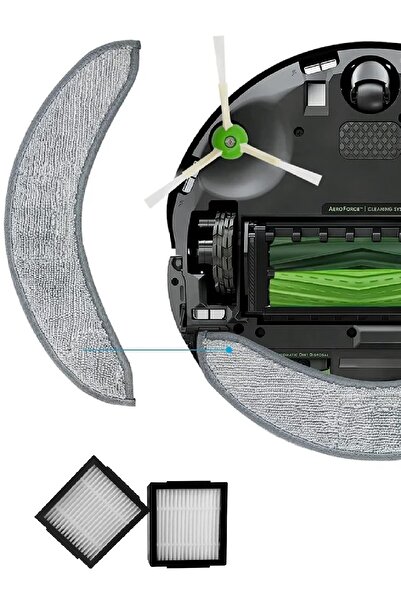 LİN GRUP iRobot Roomba Combo J7+ - Συμβατή ανταλλακτική σφουγγαρίστρα, φίλτρο Hepa και σακούλα σκόνης με βούρτσα