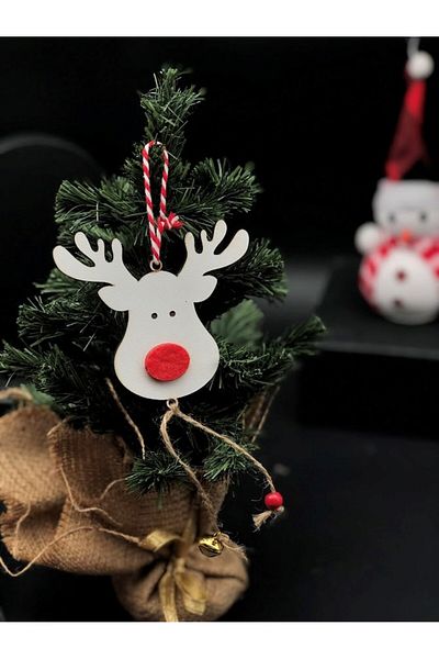 Masalsı Concept Most Cute Christmas Pine Tree Ornament Wooden 3 Pieces