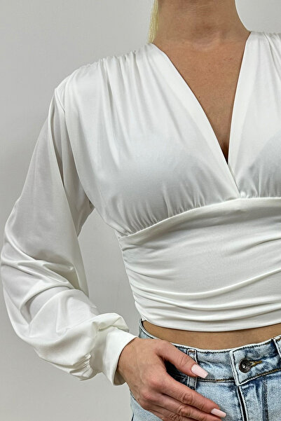 CİDDE Μπλούζα με λαιμόκοψη σε σχήμα V/ΛΕΥΚΟ/Μ