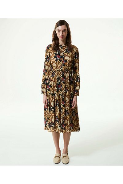 Machka Gemustertes Midi-Hemdkleid