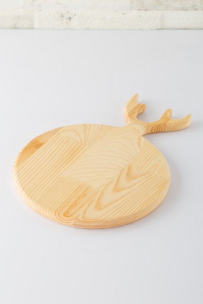 ANJEAHOME Mumia's Natural Round Deer Model Wooden Cutting Board Stand Service Presentation