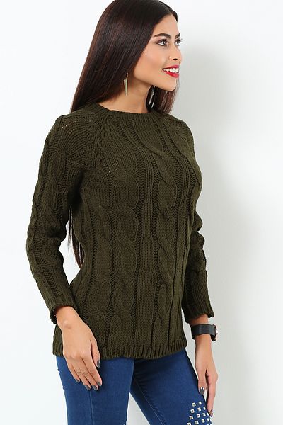 AVORWE Hair Braided Crew Neck Women's Sweater