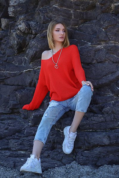 AVORWE V-Neck Thessaloniki Knitted Women's Knitwear Sweater