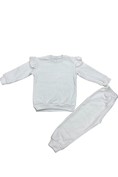 TUGSE Devojka Rebrasto Krem boja Sezonsko Dugi rukav Gornji i donji deo