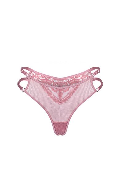 Simi Underwear Sophistiqué Women's Black Lace Banded Brazilian Panties