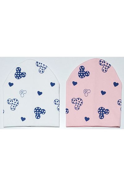neocotton Double Layer Cotton Mini Printed 2-Piece Combed Cotton Baby Kids Beanie