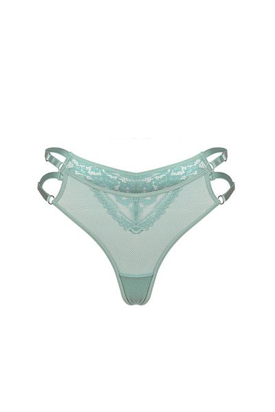 Simi Underwear Sophistiqué Women's Black Lace Banded Brazilian Panties