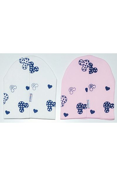 neocotton Double Layer Cotton Mini Printed 2-Piece Combed Cotton Baby Kids Beanie