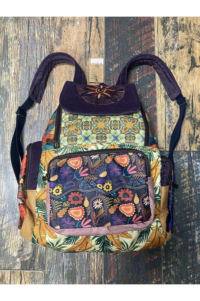 Street Bag Σχεδιασμός Patchwork Ethnic Αυθεντικό σακίδιο πλάτης Καθημερινή χρήση ταξιδιού