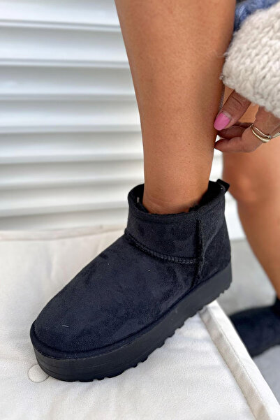 shopcolic 046 CI KALIN TABAN Kadın Bot Içi Tüylü DüzTaban