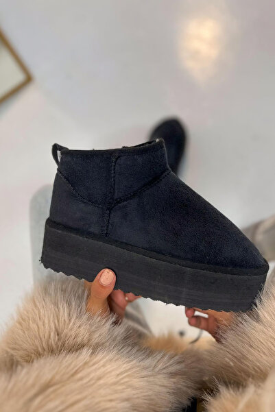 shopcolic 046 CI KALIN TABAN Kadın Bot Içi Tüylü DüzTaban
