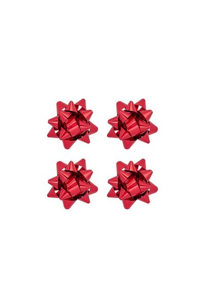 Ambalaj Evi Metallic Red Self-Adhesive Bow Star 100 Pieces Gift Package Ornament