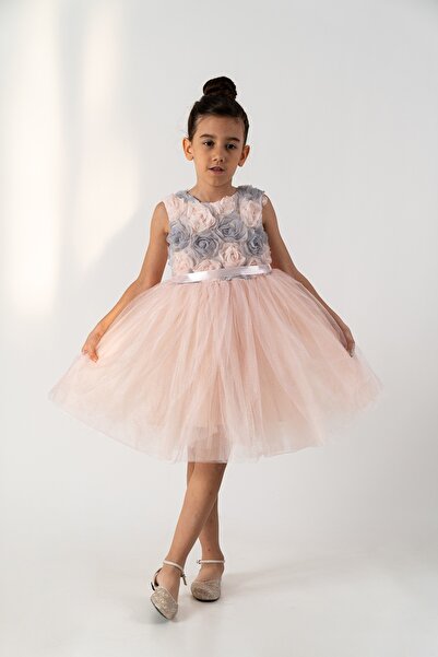 DFN Βραδινό φόρεμα με διπλό ροζ tutu