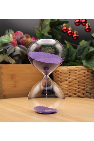 HEDİYEBİZİZ Cam Kum Saati 15 Dakika Mor