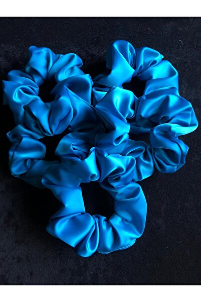 Bayır 5'li Gökyüzü mavisi Saç Lastik Toka Seti Saten Toka/saç Tokası/set Toka...