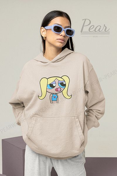 Pear Wear Γυναικείο φούτερ με κουκούλα με κουκούλα Powerpuff με στάμπα 3 νημάτων για κορίτσια